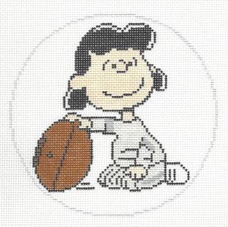 Lucy Holding Football by Officially Needlepoint (thumbnail)
