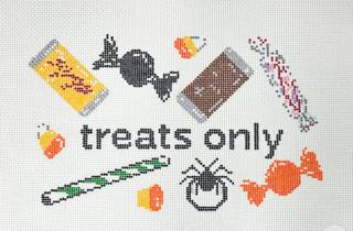 Treats Only by Girl with a Curl Needlepoint (thumbnail)