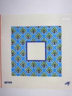 Sky Blue Medallion Frame Camvas by Anne Fisher Needlepoint (thumbnail)
