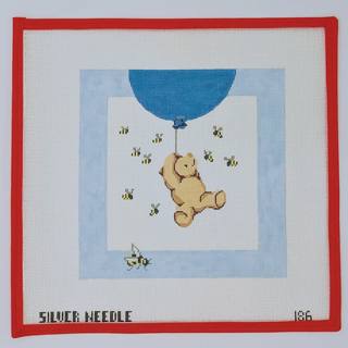 Pooh and Balloons by Kelly Clark Needlepoint (Colonial Needle) (thumbnail)