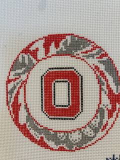 Ohio State Artichoke Round by Needlepoint by Laura (thumbnail)