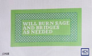 Will Burn Sage and Bridges As Needed Needlepoint Canvas by KCN Designers (thumbnail)