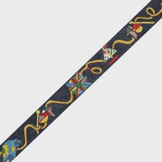 Nautical Symbols Collage Belt on Navy by Meredith Collection (thumbnail)