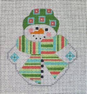 Snowman w/Colorful Striped Scarf by Danji Designs (thumbnail)