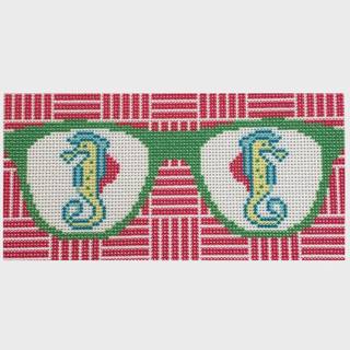 NTG TS185 - Seahorses Eyeglass Case by Two Sisters Needlepoint (thumbnail)