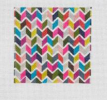 Chevron 4” square by Jeni Sandberg Needlepoint (thumbnail)