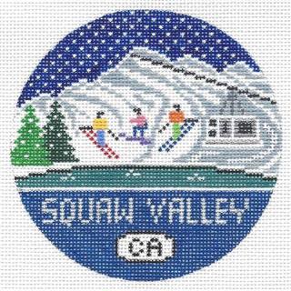 Squaw Valley Round Canvas by Doolittle Stitchery (thumbnail)