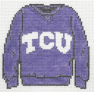 TCU Sweater by Needlepoint by Laura (thumbnail)