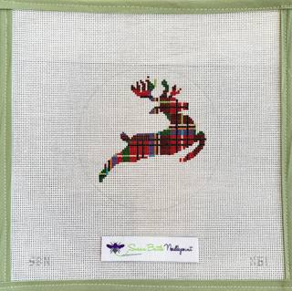 Plaid deer by Susan Battle Needlepoint (thumbnail)