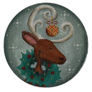 Wreath Reindeer Round by Rebecca Wood Designs (thumbnail)
