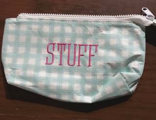 Small Attic Bag- aqua picnic print by Wipstitch Needleworks (thumbnail)