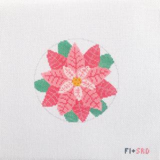 Poinsetta Ornament Canvas by Stitch Rock Designs (thumbnail)