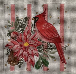 Cardinal and poinsettia by Alice Peterson (thumbnail)