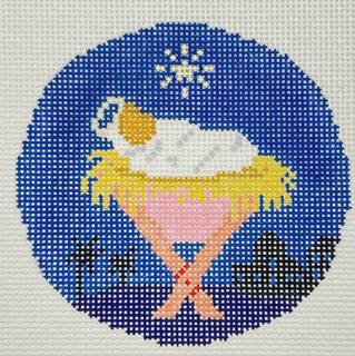 Away in a Manger round by Atlantic Blue Canvas (thumbnail)