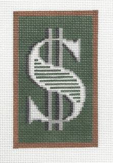 Dollar Sign-Rectangle by Jeni Sandberg Needlepoint (thumbnail)