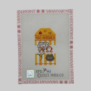 Chi Omega Retro Travel Tag by Kangaroo Paw Designs (thumbnail)