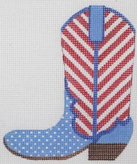 Mini Patriotic Cowgirl Boot Canvas by Kate Dickerson Needlepoint Collections (thumbnail)