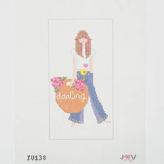 Jane Birkin Girl by Jennifer Vallez Needlepoint (thumbnail)
