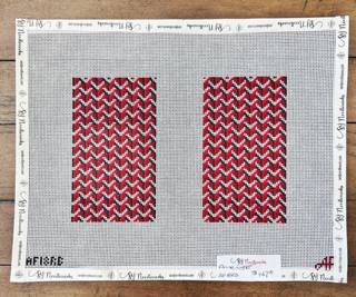 Y Pattern, Red Black Clutch by Anne Fisher Needlepoint (thumbnail)