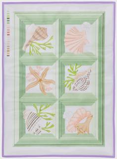 Shadowbox Shell Rug | Conch & Starfish by Lycette Designs (thumbnail)