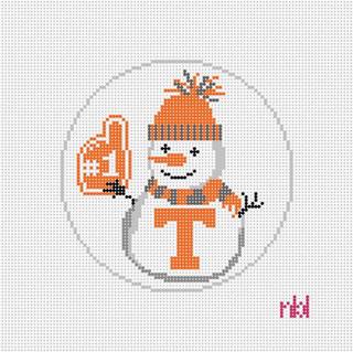 Needlepoint by Laura Tennessee Snowman 4 inch round by Needlepoint by Laura (thumbnail)