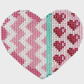 NTG TS566 - Chevron/Hearts Mini Heart by Two Sisters Needlepoint (thumbnail)