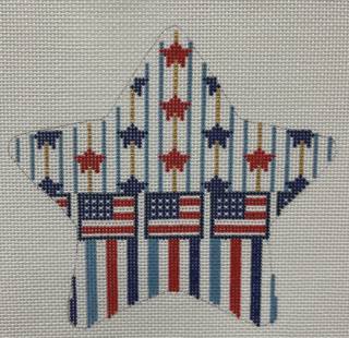 PS20- 17 Patriotic Star- Falling Stars by Kangaroo Paw Designs (thumbnail)