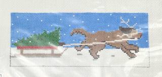 santa's little helper, chocolate lab by Stitch Style Needlepoint (thumbnail)
