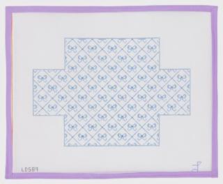 Blue Bows In Lattice Brick by Lycette Designs (thumbnail)