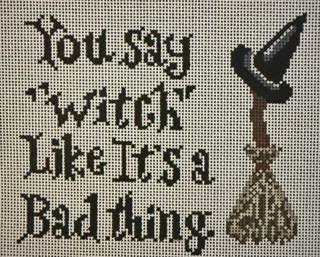 You Say "Witch" Likes it a Bad Thing by melissa loves needlepoint (thumbnail)