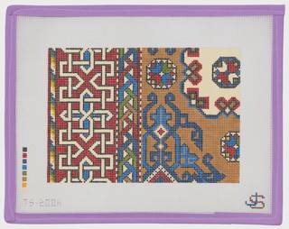 Holbein Clutch - Red & Brown by Jeni Sandberg Needlepoint (thumbnail)