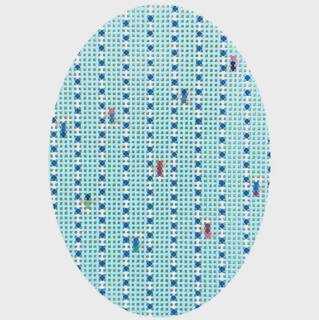 Swim from Above Oval by Atlantic Blue Canvas (thumbnail)