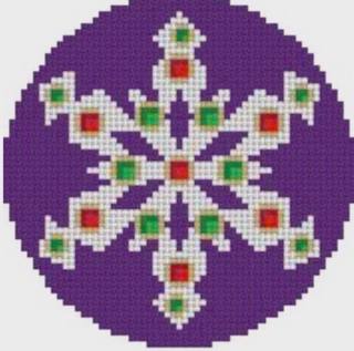 Snowflake, Purple Jeweled - 18 mesh by Liz Goodrick-Dillon (Tapestry Tent, via Susan Roberts) (thumbnail)