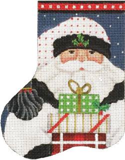 White Santa Mini Sock by Melissa Shirley Designs (thumbnail)
