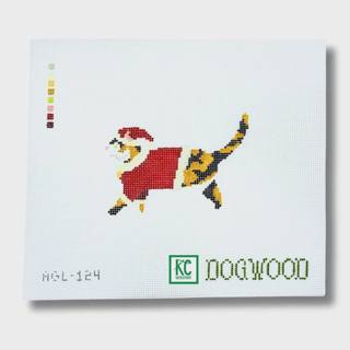 Santa Calico Cat Canvas by Dogwood Needlepoint (thumbnail)