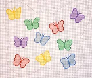 Silver Needle Butterfly Pillow Needlepoint Canvas by Silver Needle (thumbnail)