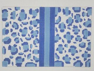 LEOPARD CLUTCH - BLUE by Silver Stitch Needlepoint (thumbnail)