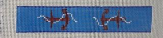 Key Fob – Red & White Anchors on Cobalt Blue by Kate Dickerson Needlepoint Collections (thumbnail)