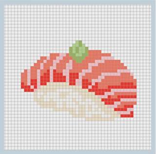 Salmon Nigiri Sushi Mini Canvas by Princess of Whales (thumbnail)