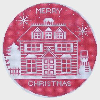 Shelly Tribbey C956 Red & White Merry Christmas Round by Shelly Tribbey Designs (thumbnail)