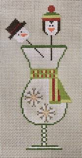 snowflake drink with stitch guide & embellishment kit by Sew Much Fun Needlepoint (thumbnail)