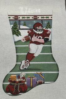Rebecca Wood 389f Football Stocking - Reduced due to Name Whited Out by Rebecca Wood Designs (thumbnail)