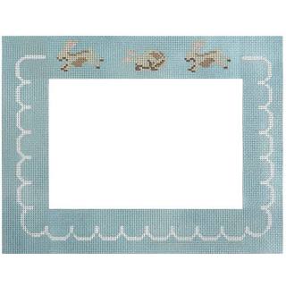 Bunny Frame Blue Canvas by Spruce Street Studio (thumbnail)