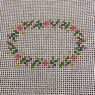 Floral Wreath, pink, mini insert #18 by Liz Goodrick-Dillon (Tapestry Tent, via Susan Roberts) (thumbnail)