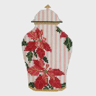 Poinsettia Ginger Jar by The Gingham Stitchery (thumbnail)