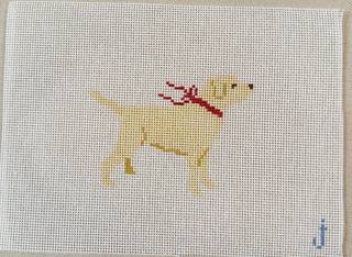 Christmas bow yellow lab by Jessica Tongel Designs (thumbnail)