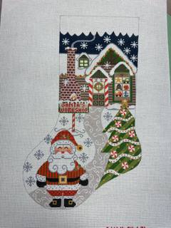 Santa's Workshop Stocking by Danji Designs (thumbnail)