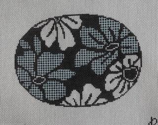 Gingham Blooms Oval by Rachel Barri Designs (thumbnail)