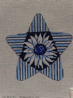 Blue Sunflower and Stripe by The Collection of Designs (thumbnail)