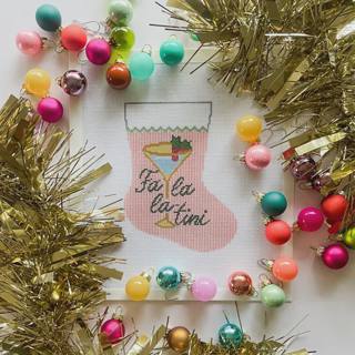 Fa La La-Tini Stocking Canvas by Luda Stitch (thumbnail)